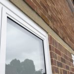 Commercial white windows installed by First Windows zoomed detail