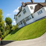 uPVC windows installed full house view with garden