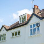 White uPVC windows and doors installed by First Windows outside view of 3rd floor