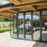sliding Patio doors installed on modern 3 story house