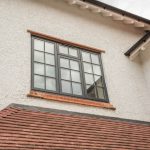 Frist Windows installed on Residential building close up on window outside